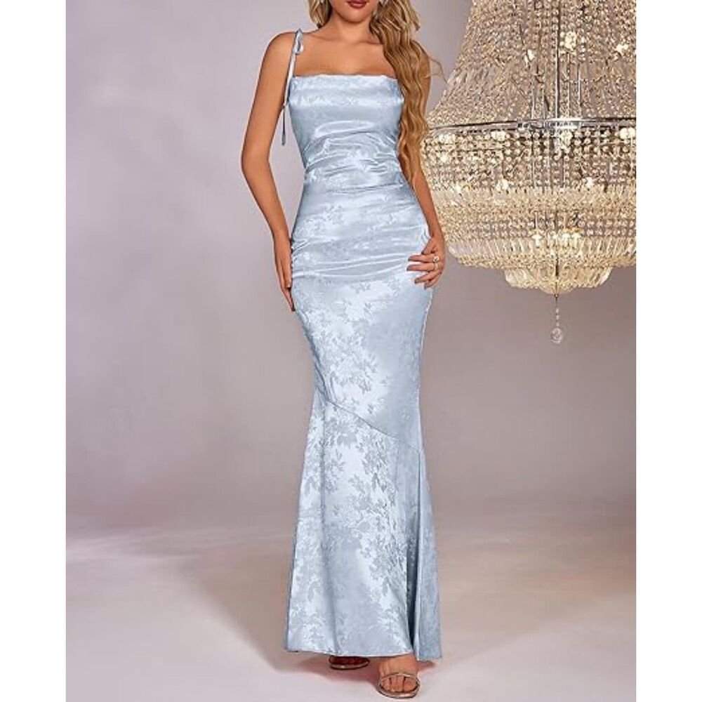 Satin Bodycon Spaghetti Strap Cowl Neck Dress, LARGE, 3C-147D001